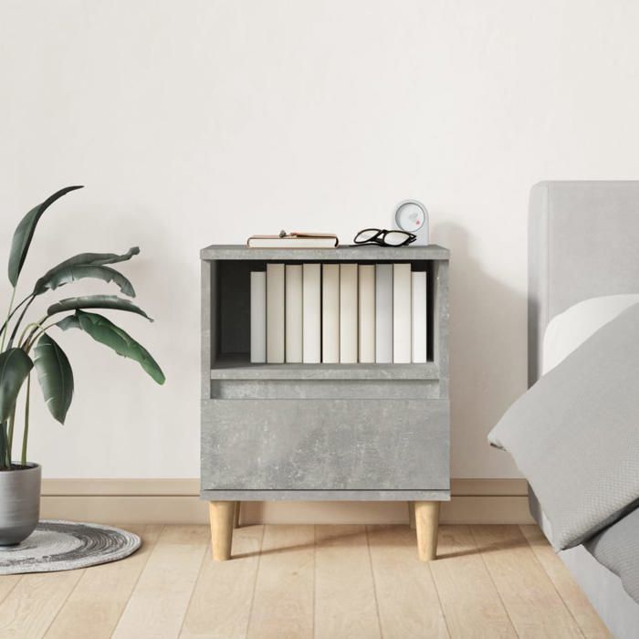 Petit meuble de rangement Tables de chevet - 2 pcs - GKK - Gris béton 40x35x50 cm - Pour Lit @1442