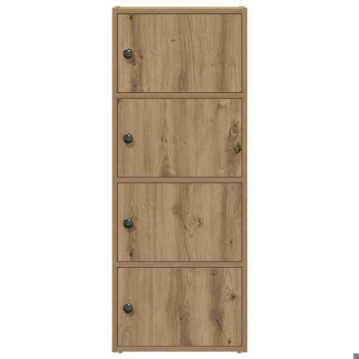 Bibliothèque en bois dingénierie - WIENS - 40x24x102 cm - Chêne artisanal - Brun - Compartiments 365x24x23 cm