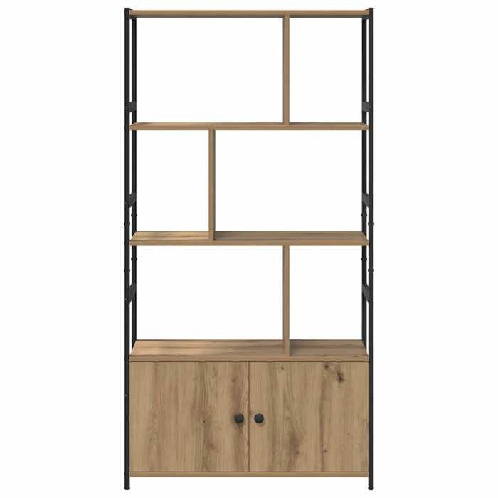 Bibliothèque SOLOMOON CHIC Étagère chêne artisanal 80x30x155.5 cm Bois dingénierie BB329