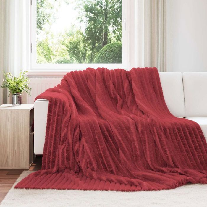 Couverture - VIDAXL - 6 pcs - Rouge bordeaux - 270 x 240 cm - Toison
