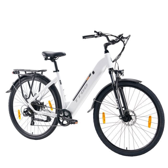 Vélo Électrique Femme 28 Cadre Bas TTGO - Moteur 250W 45Nm - Batterie 36V 20Ah Autonomie 80-120km - Freins à Disque - Shimano 7V