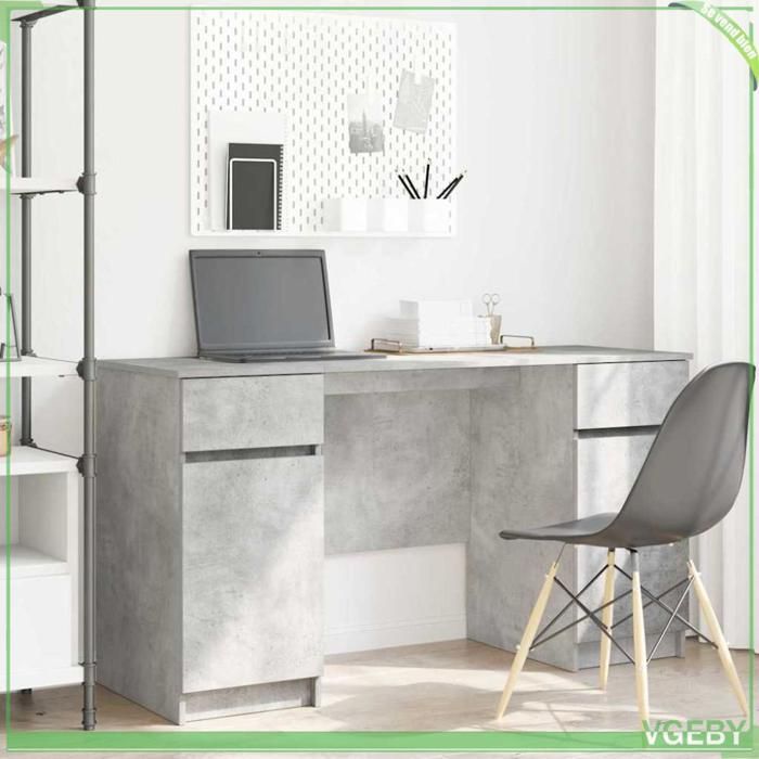 Bureau - 3328510 - Gris béton - Bois dingénierie - 140 x 49 x 76 cm
