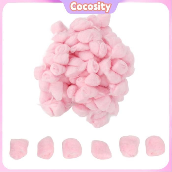 Cocosity boule de coton de literie de hamster Cocosity Boule de coton de hamster Boule de coton pour Hamster animalerie cage Rose