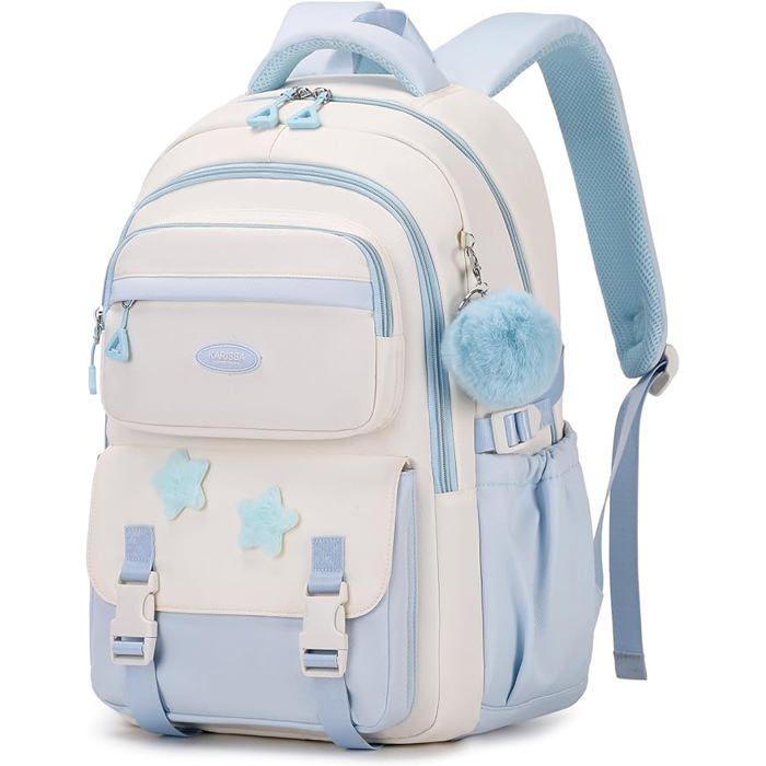 XJYDNCG Cartable Fille Primaire - Imperméable Léger Grande Capacité - 45x31x16cm - Bleu