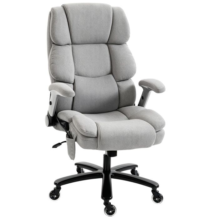 YWJ Chaise de bureau avec soutien lombaire à airbag chaise de bureau avec accoudoirs rabattables ressorts en sac gris clair