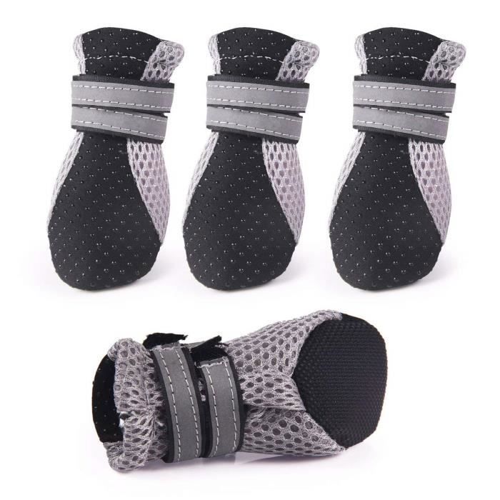 réfléchissante Bottes Chien Chaussure de Chien Respirantes protection pattes guêtres Pour Petit Chien Chausson animaux 4.5*3.6cm