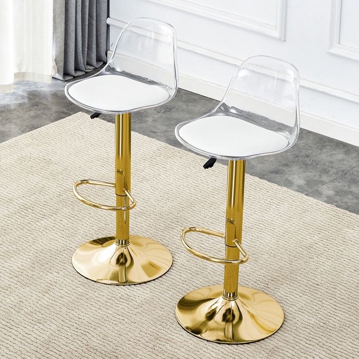 Tabouret de bar - ZEVKOR - Modèle standard - Hauteur réglable 82–104 cm - Rotation 360° - Dossier transparent