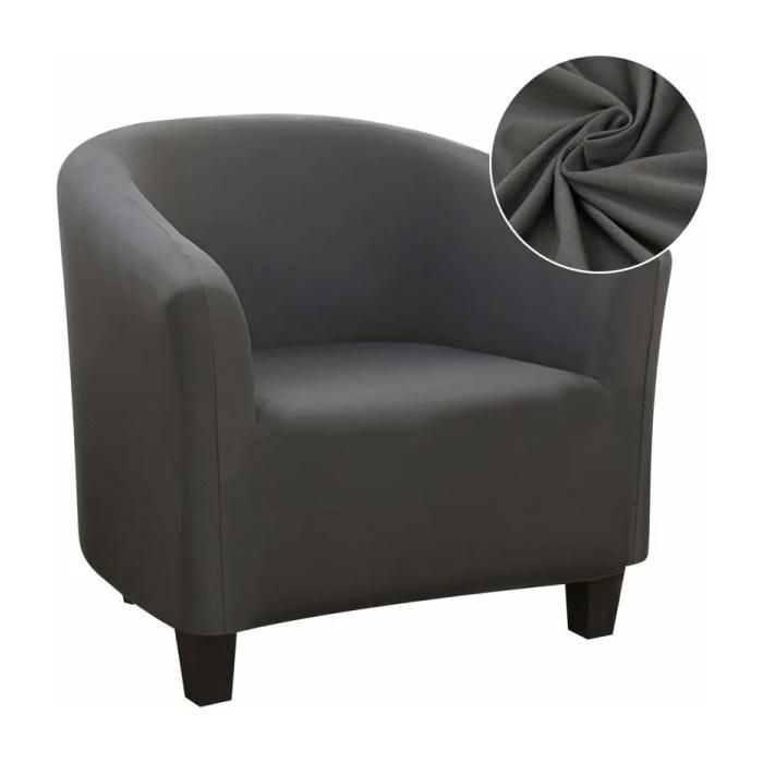 Housse de fauteuil extensible et lavable modèle fauteuil club avec accoudoirs protection du siège