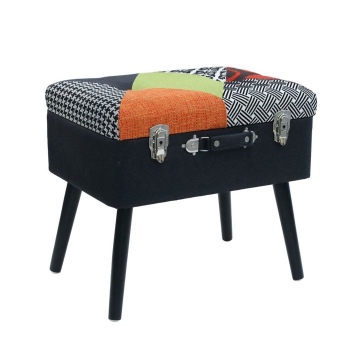 Tabouret Coffre Valise Patchwork Multicolore Achat Vente Tabouret Cdiscount