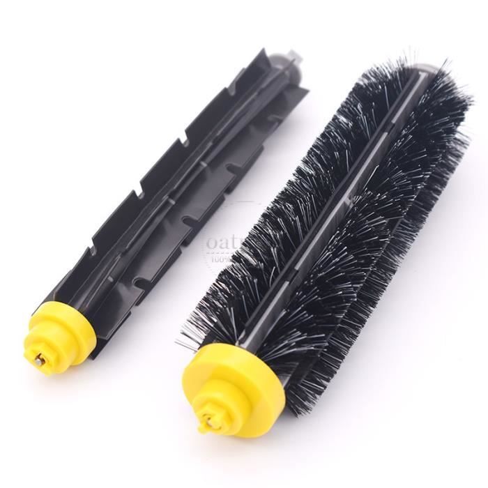 Lot De 2 Brosses Principales + Brosse De Nettoyage Pour Roomba Plus 405/505 Combo - Brosses En Caoutchouc Efficaces