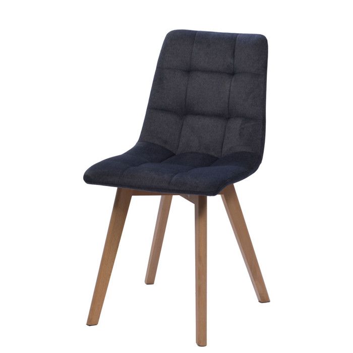 Chaise de salle à manger en tissu gris et métal Archibald (lot de 2) - Amadeus Chaise de salle à manger en tissu gris et métal Archibald (lot de 2) - Amadeus