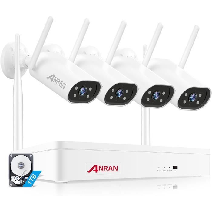 ANRAN Kit Caméra de Surveillance Pack vidéosurveillance avec 4 caméras+1 To disque dur