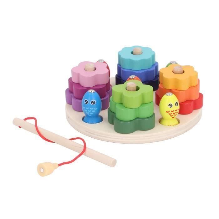 2 in 1 Jeu de Pêche 30 PCS Alphabet Magnétique en Bois Lettre Jouets de
