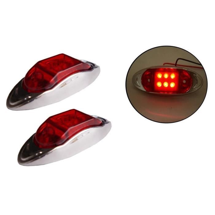10 X Rouge 24v 6 Led Feux De Gabarit Signalisation Pour Camion Remorque Auto Van