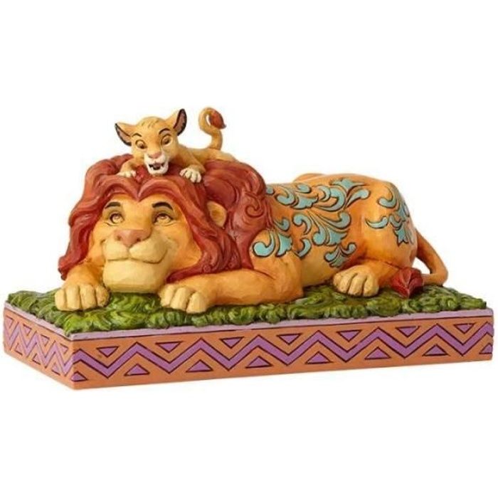 Figurine Simba et Mufasa - Le Roi Lion Disney Traditions Jim Shore - Effet bois - Pour Bébé à partir de 6 ans