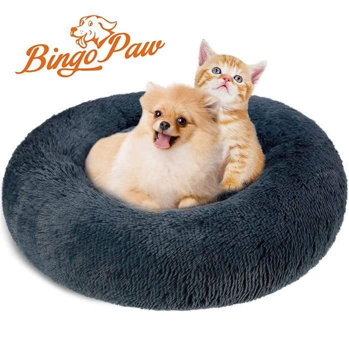 Bingopaw Panier Chien Chat Anti Stress Moelleux Coussin Rond En Peluche Lavable Doux Lit Donut Dehoussable 50 Cm Cdiscount