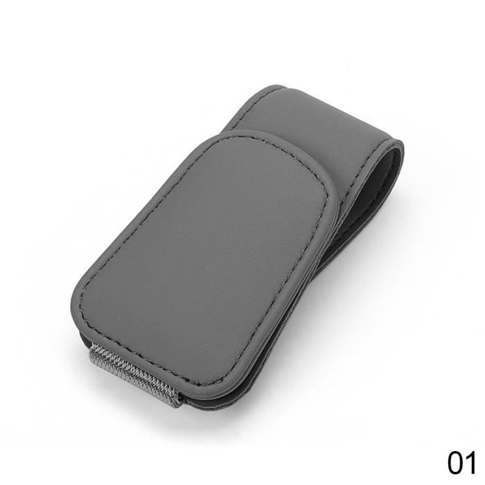 2 Pièces Porte-lunettes Magnétique Pour Voiture - Cuir - Fixation Visière - Universel Lunettes De Soleil & Cartes - Installation Facile Sans Outils