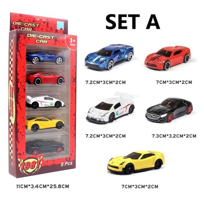 24 Mini Voitures Jouets - Sans Pile à Friction - 4,5cm - Couleurs Assorties - Enfants 3+ Ans