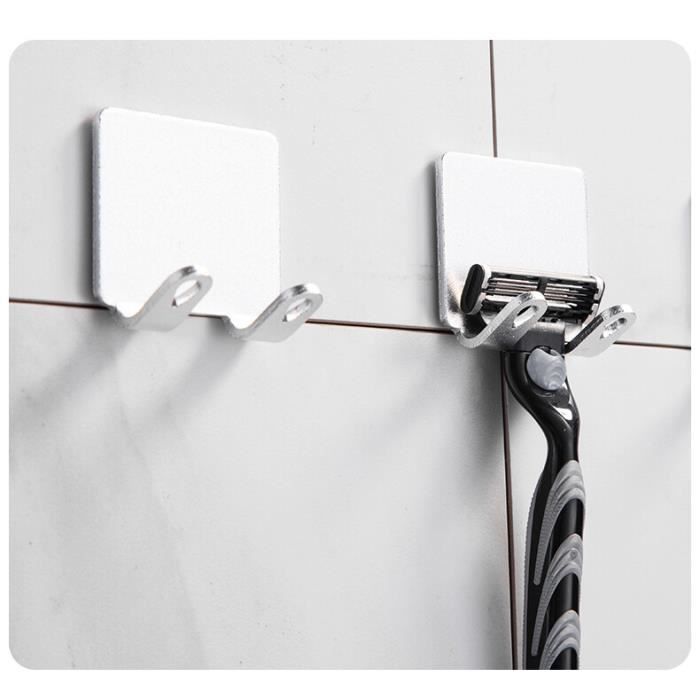 Patères 2 Pièces Crochet Mural Décoratif Sans Poinçonnage En Aluminium