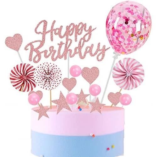 21Pcs Déco Gâteau Anniversaire, Happy Birthday Cake Toppers Patisserie