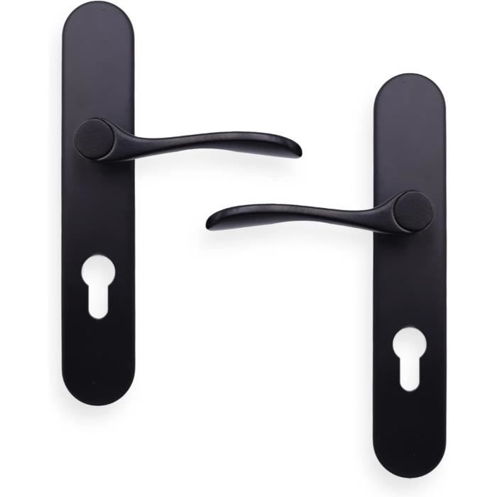 Lot De 2 Poignées De Porte Rondes En Aluminium - Moderne, Avec Clé, Carré Et Vis Fournis