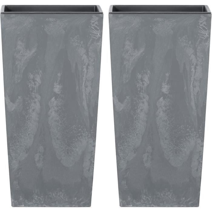 Lot De 2 Pots De Fleurs à Arrosage Automatique - Avec Réservoir D'eau, Pour Plantes D'intérieur Et D'extérieur, Taille L