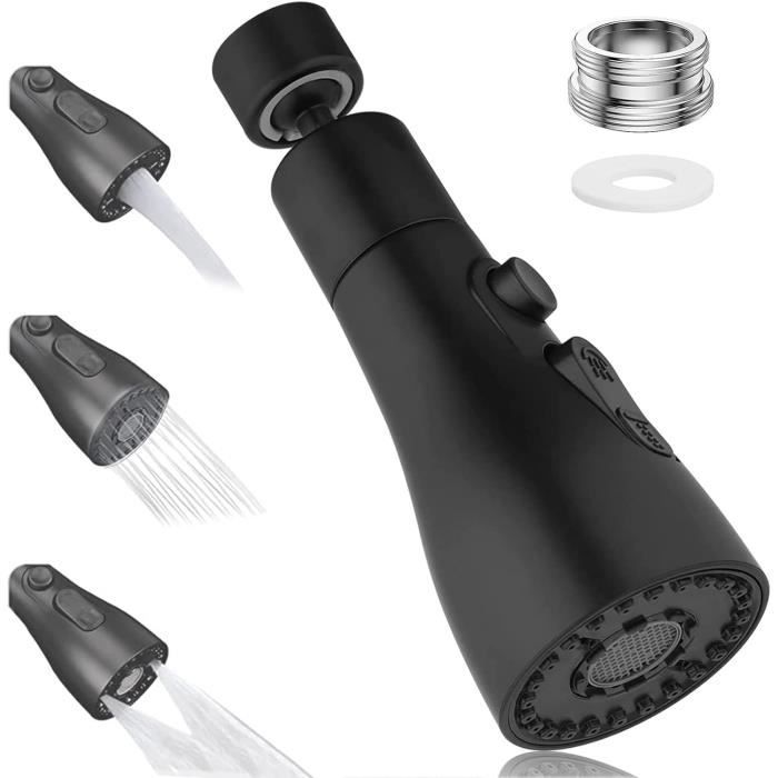 Aérateur de Robinet Pivotant à 360°, Embout Robinet Cuisine avec 3