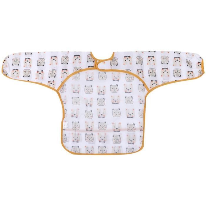 Meihe Jouet Manches Longues Col Rond Enfant Dessin Impermeable Antifouling Enfant Tablier Bavoir Bebe Brun 90 Cdiscount Pret A Porter