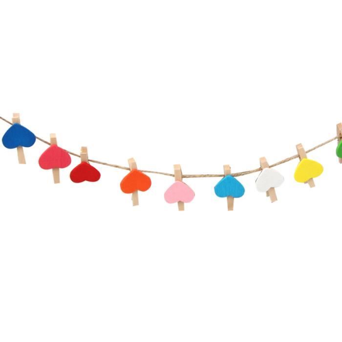 Corde Et Pinces à Linge Pour Accrocher Les Photos 150pcs Clips En Bois Colores Mini Coeur Aimant Pinces A Linge Coeur Photo Artisanat Clips Avec Corde De Chanvre Pour Accrocher Des P Achat Vente Distributeur Trombone 150pcs Clips En