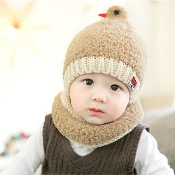 Bonnet Bebe Fille Garcon Hiver Chapeau Chaud Echarpe Ensemble Beige Kaki Cdiscount Pret A Porter