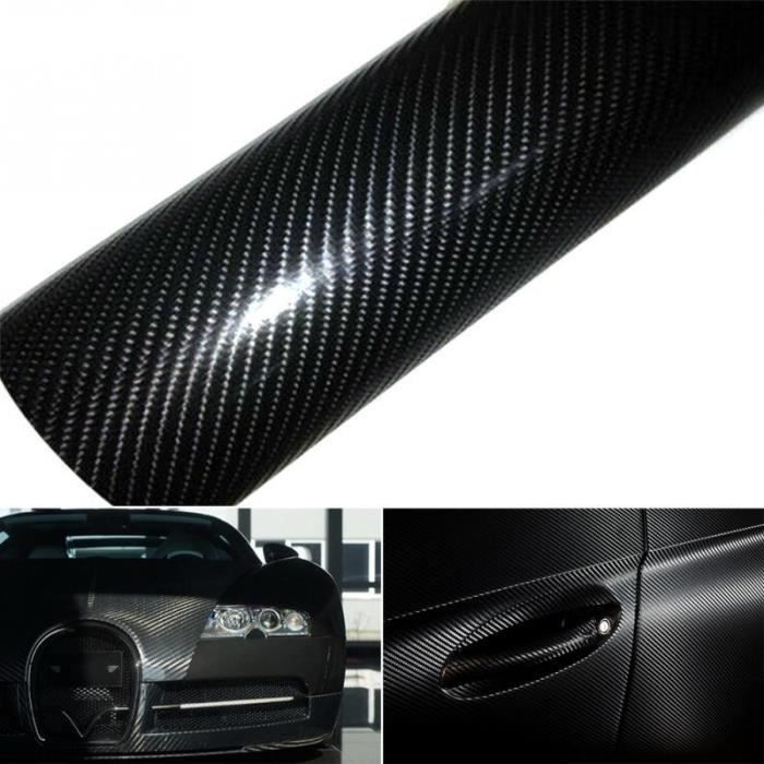 Film vinyle 4D rouleau 10 cm x 152 cm Carbone Noire Auto Moto