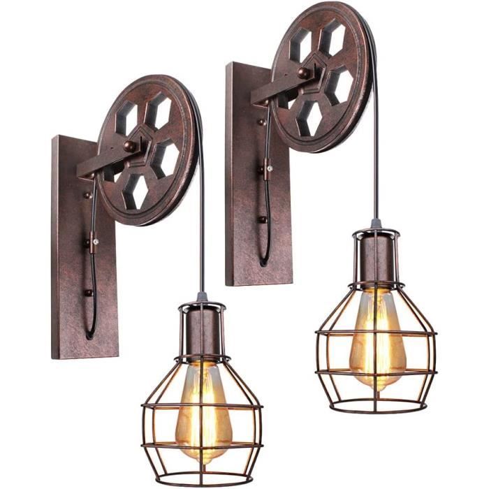 Poulie Bois Lustre - Poulie Fixée Au Mur Noir Pour Lampes Suspendues - Accessoire Éclairage Vintage