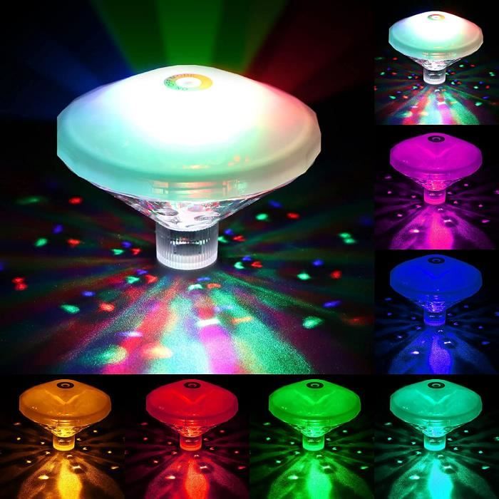 16 couleurs 10 LED submersible lumière à distance RVB piscine lampe sous-marine pour fête de l'année, vase de jardin, décoration d'aquarium (couleur : 9 lampes 1 contrôleur, taille : multicolore