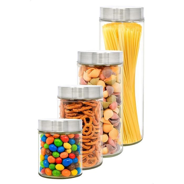Lot De 4 Bocaux En Verre Transparent - Occasion