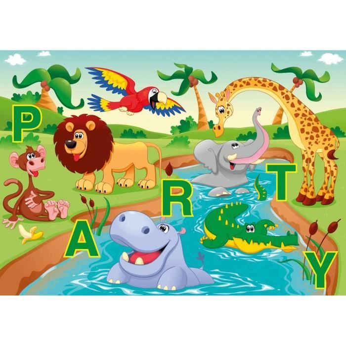 Cartes D’invitation Anniversaire Enfant – Thème Animaux Du Zoo – Lot De 12 Avec Enveloppes Et Autocollants – Fabriqué En Allemagne