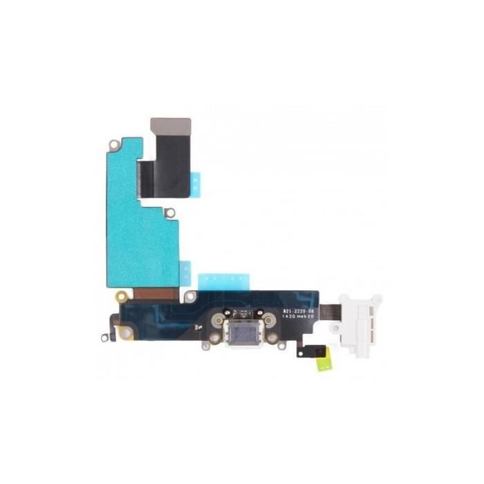 Nappe (câble Flex) Connecteur écouteur + Charge Pour IPhone 6 Plus - Blanc, Références A1522/A1524/A1593, Neuf