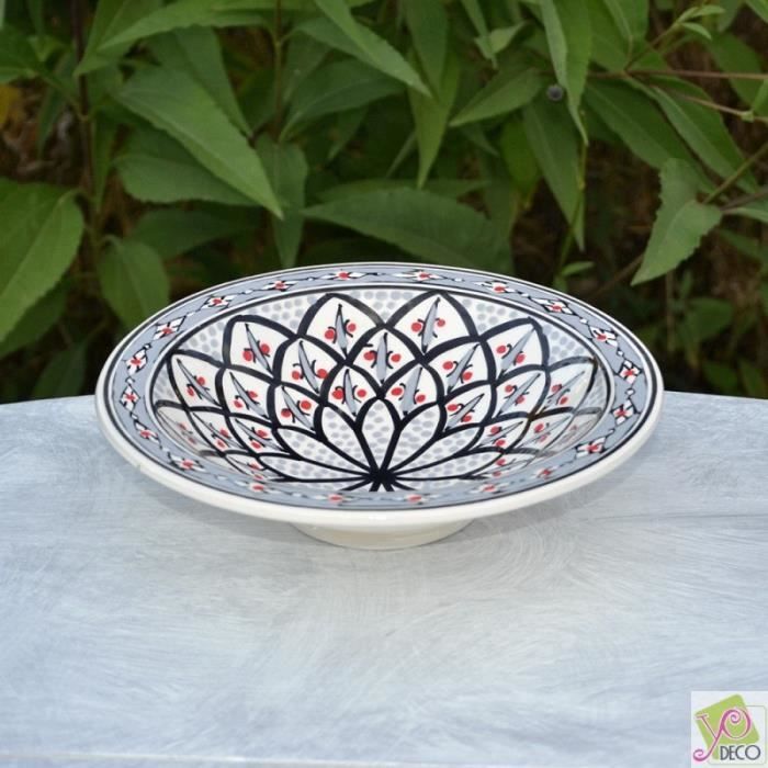 Assiette Tebsi Bakir gris - D 23 cm Assiette Tebsi Bakir gris - D 23 cm