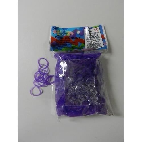 Élastiques Rainbow Loom Violet Jelly - Lot De 600 élastiques + 24 Fermoirs