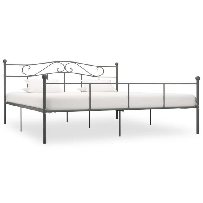 Tidyard Cadre de lit Double Lit Adulte pour Chambre Rose Métal 180 x 200 cm