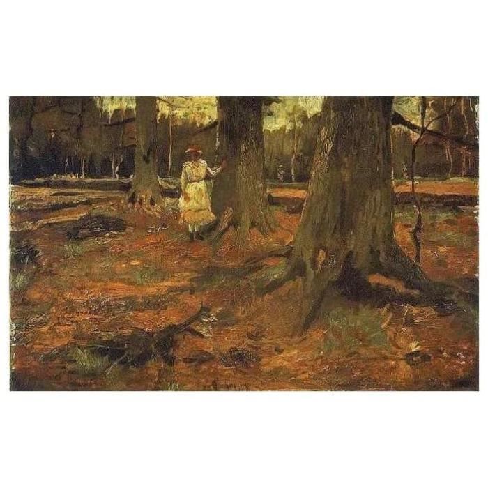 mpresson sur tole Vncent van Gogh Le pêcher rose encadrée avec