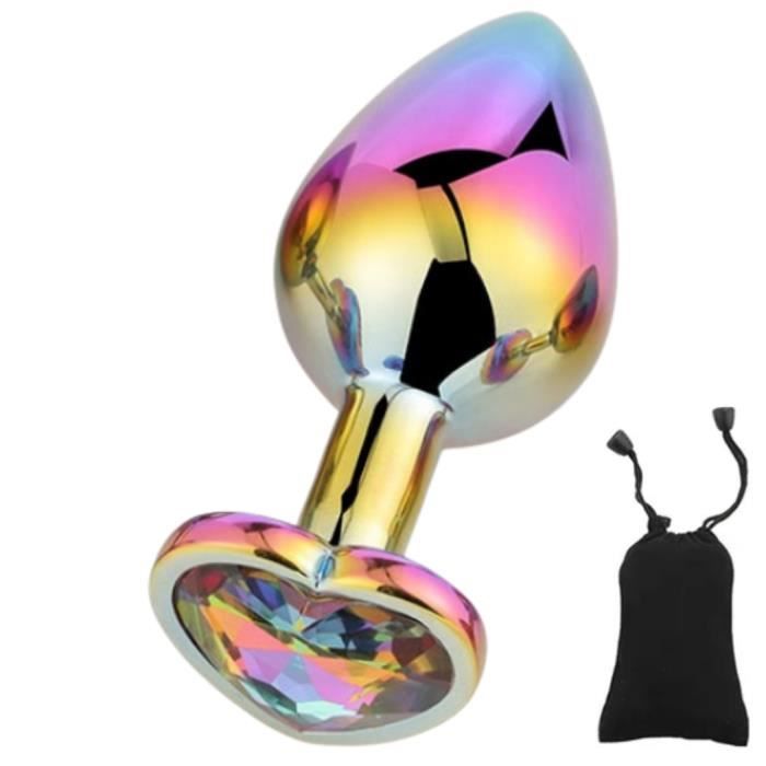Plug Anal 9.5 cm Bijou Intime SexToy RoseBud Arc En Ciel Pochette Velours  Sex Toy Femme Homme Sexe Toys Couple LUXURY PLEASURE