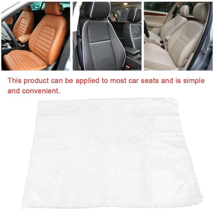 Housses Siège Voiture Jetables - Lot De 100, Transparentes, Imperméables - Protection Anti-Poussière