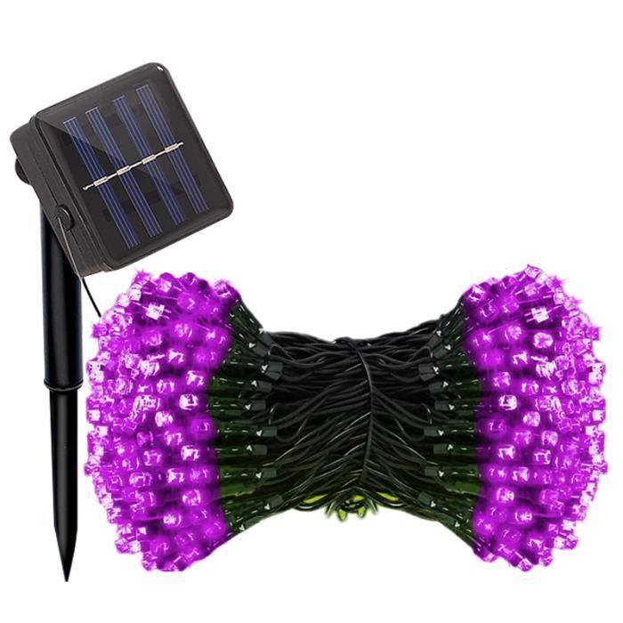 5m 17ft 20led violet guirlande solaire led imperméable pour l'extérieur, décoration de jardin, fête de noël,