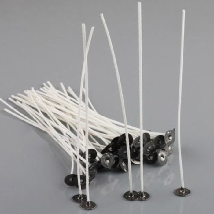 100 Mèches Naturelles Cirées 35mm Purespa - Mèches Bougie Coton Soja Écologiques Pour Fabrication