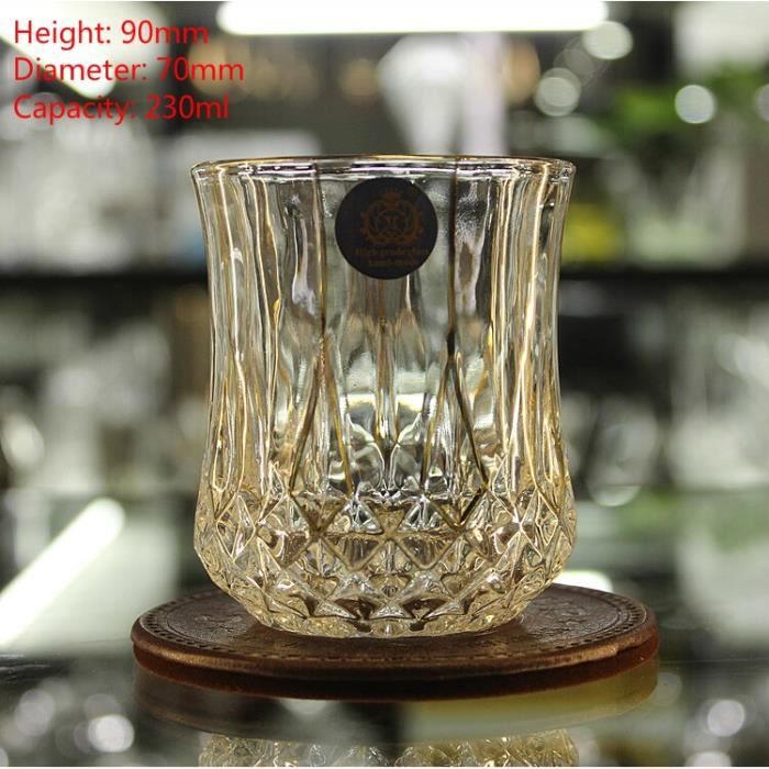 Lot De 6 Verres à Vin En Cristal Soufflé à La Main - Noir/Améthyste | Fabriqués Individuellement En Tchéquie | Neufs