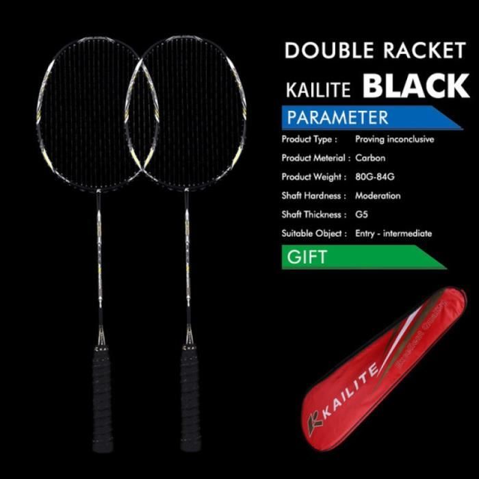 Raquette Badminton Carbone Ultralégère 8U – 60 G, équilibre 300 Mm, Tension 10,9-14,5 Kg – Pointe Lourde, Tige Dure – Pour Joueurs Intermédiaires à Experts