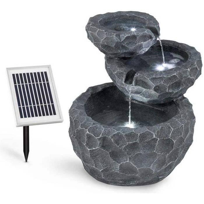 Blumfeldt FONTAINE DECORATIVE DE JARDIN ECOLO 200L/H BLUMFELDT ENERGIE SOLAIRE LUMIERE LED 