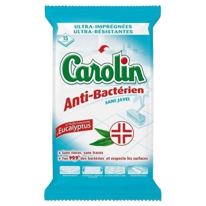Lot De 15 Lingettes Sols Carolin Nature Active - Naturelles, Sans Rinçage, à L'huile Essentielle D'agrumes - 7