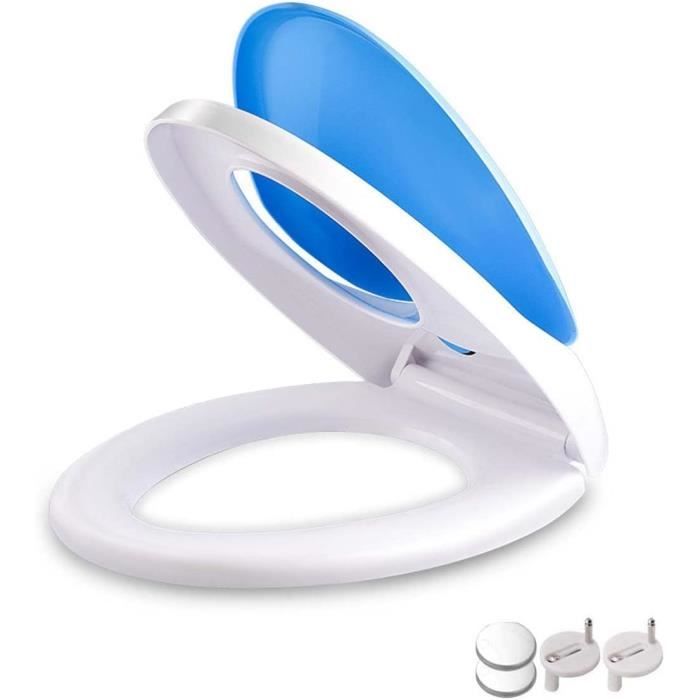 Abattant WC Familial WOLTU 2-en-1 - Siège Enfant Intégré Magnétique, Soft Close, Forme O