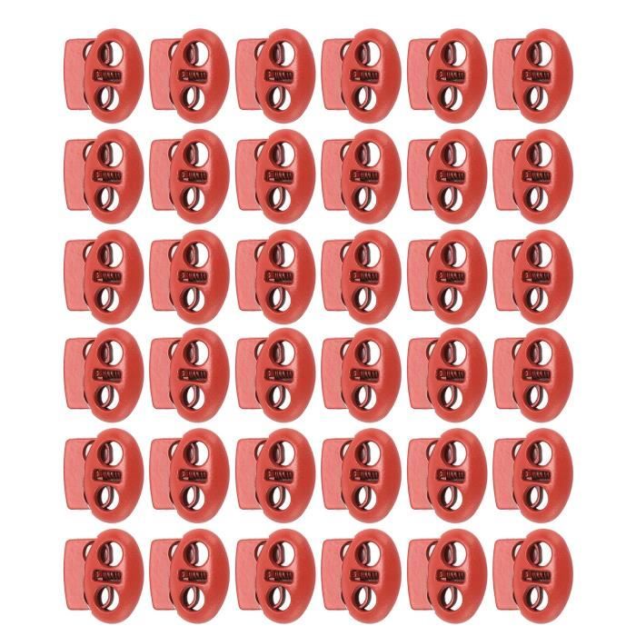 Lot De 12 Bloque-cordons Carrés à Ressort - Ouverture 10 Mm, Plastique Blanc, Pour Lacets Et Cordons